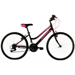 Coppi Bicicletta Bambina MTB JAUNTY 24" 18 Velocità Nero Fucsia