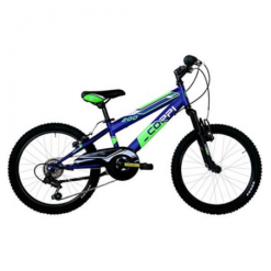 Bicicletta Bambino MTB COPPI HELLO 20" 6 Velocità Blu Verde