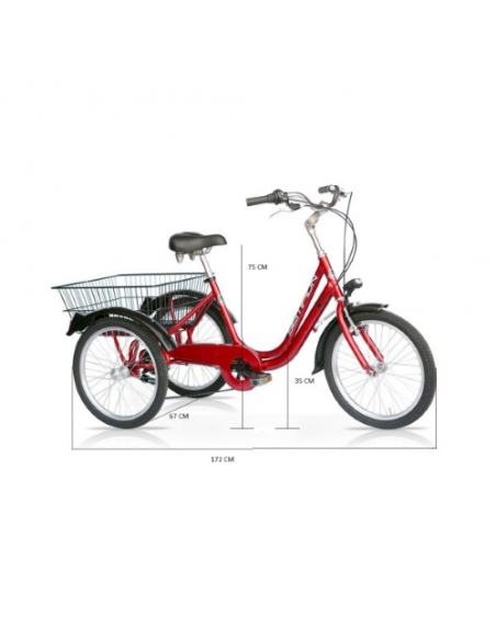 Triciclo Speed Cross Pedalata Assistita 3 Ruote 20" 3 Triciclo Speed Cross Pedalata Assistita 3 Ruote 20" - immagine 3